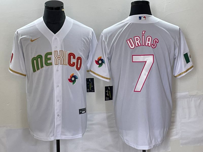 Men 2023 World Cub Mexico #7 Urias White Nike MLB Jersey style 32->more jerseys->MLB Jersey